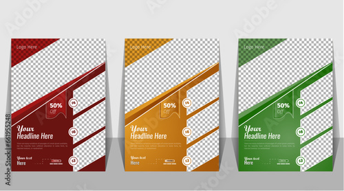 Vector and modern food flyer design with abstract shape in illustrator.