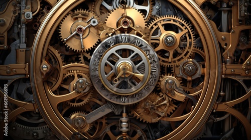 Macro detail to clockwork with many gears