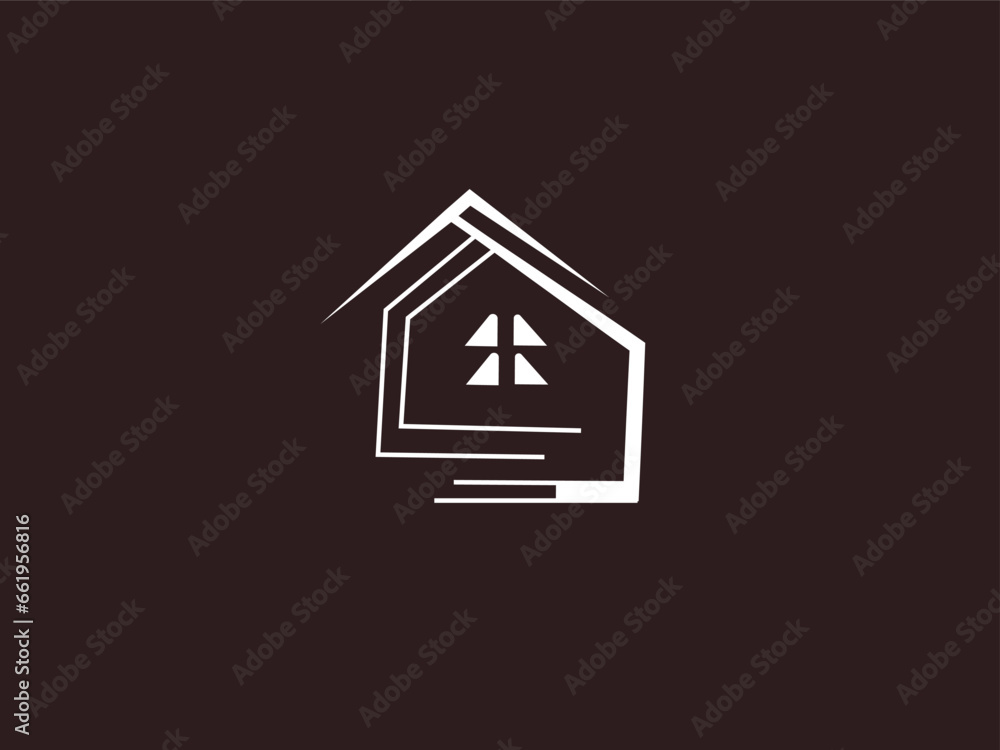 vector line logo house, Emblem, Design Concept. Real estate design logo. Flat icon.