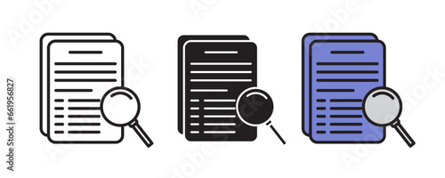 review audit icon set. internal report analysis overview vector symbol. insight research result sign. financial tax document monitoring icon. compliance overview vector symbol.
