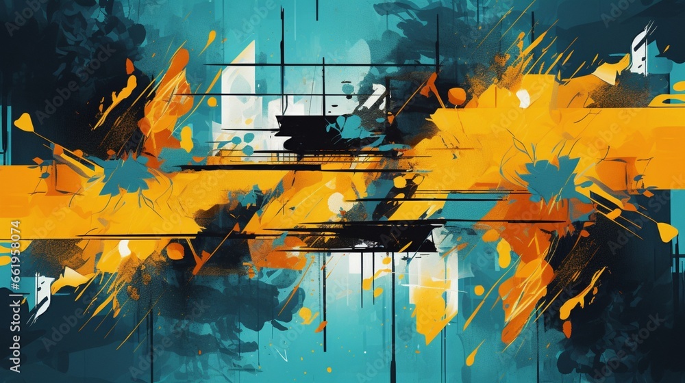 Design a chaotic and gritty abstract background with a sense of urban graffiti.