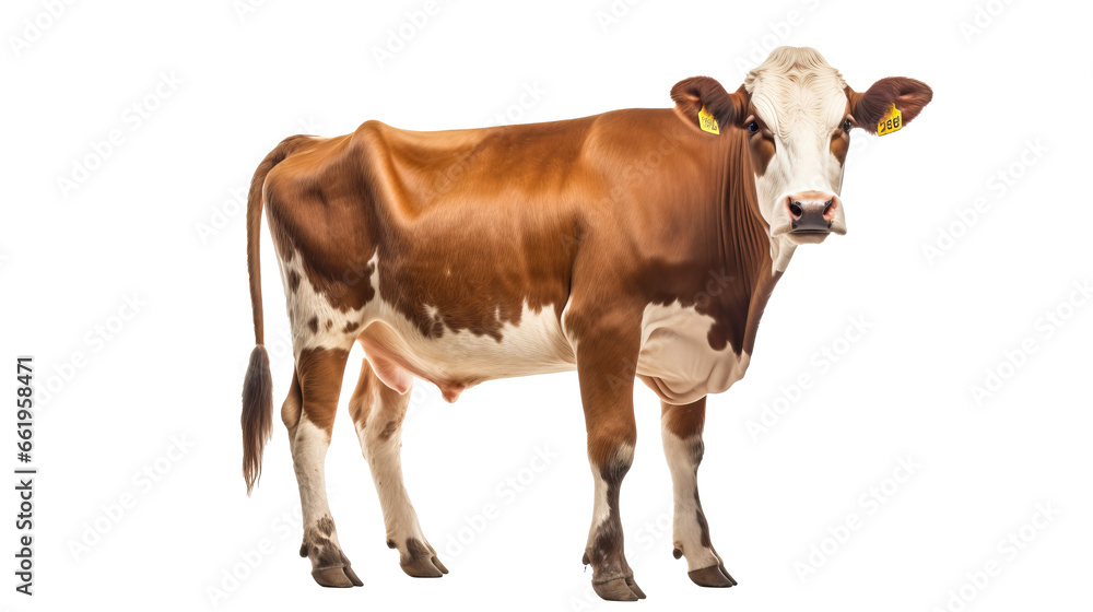 Farm cow on transparent background