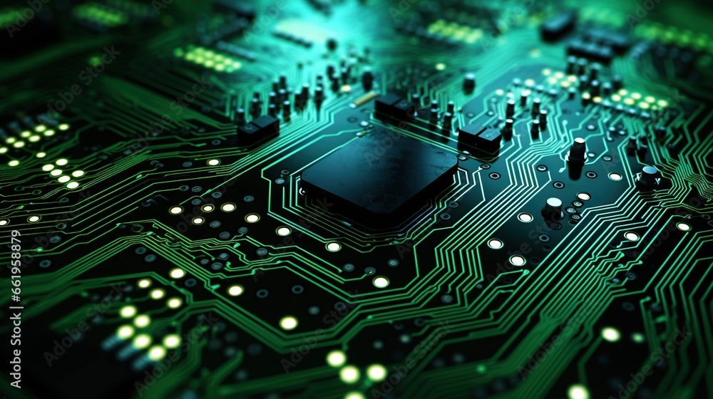Embarking on the Technological Frontier: Closeup Exploration of an Intricate Circuit Board, Revealing the Marvels of Modern Electronics. Generative AI Embarking on the Technological Frontier: Closeup Exploration of an Intricate Circuit Board, Revealing the Marvels of Modern Electronics. Generative AI