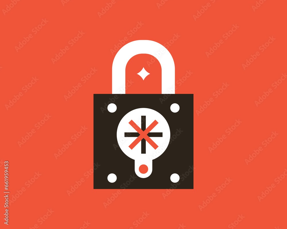 Geometric lock illustration in flat style design. Vector illustration. Geometric lock illustration in flat style design. Vector illustration.