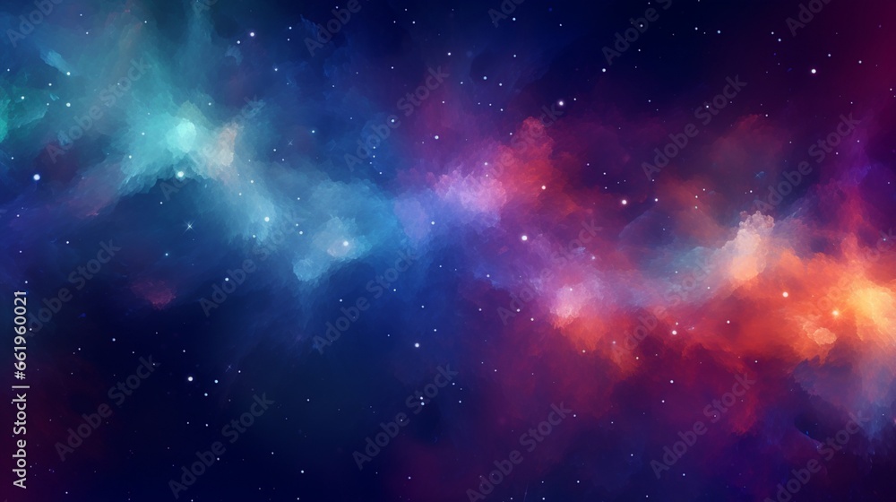 Design a space-themed abstract background reminiscent of a cosmic fireworks display in a distant galaxy.