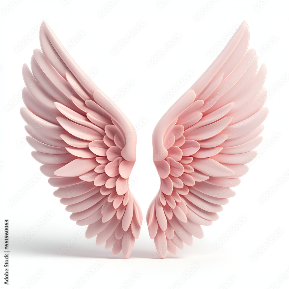 Fototapeta premium Pink wings isolated 