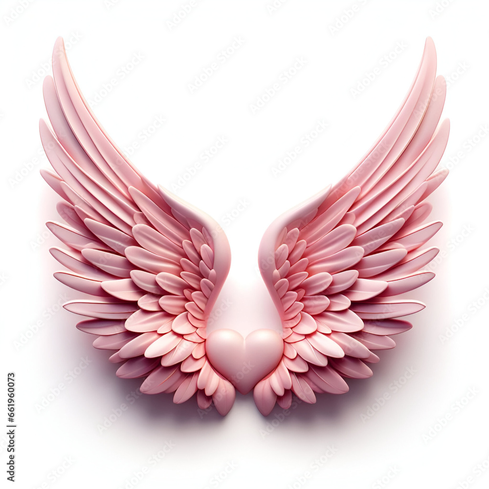 Obraz premium heart with wings illustration on white