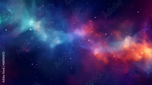 Design a space-themed abstract background reminiscent of a cosmic fireworks display in a distant galaxy.