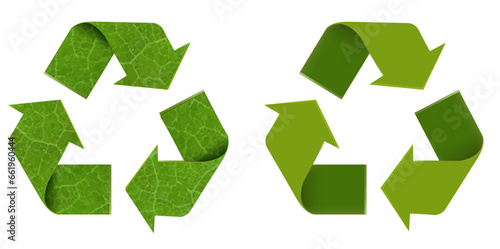 recycle symbol on green background