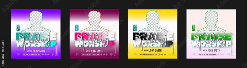 Church conference social media post or worship square flyer banner template Church conference social media post or worship square flyer banner template
