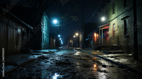 Dark Alleyway  A mysterious and slightly eerie urban alley at night  lit by a single streetlight  evoking intrigue.