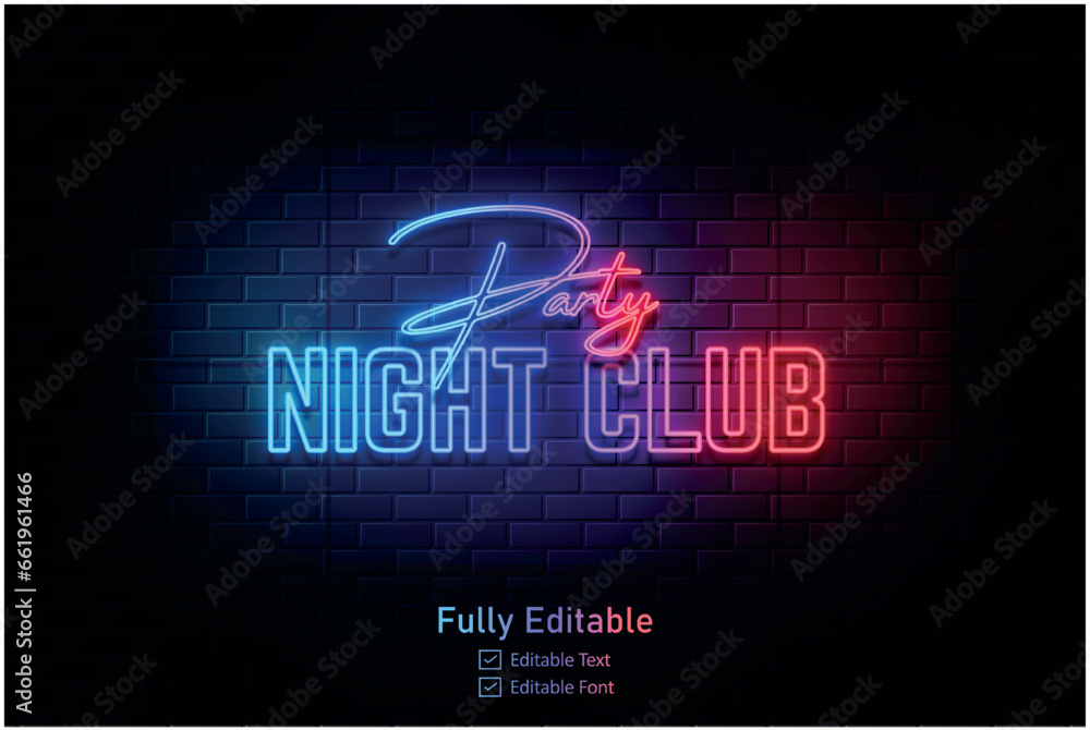 Neon effect for edible text neon style effect logo and night club logo and night party poster text Neon effect for edible text neon style effect logo and night club logo and night party poster text