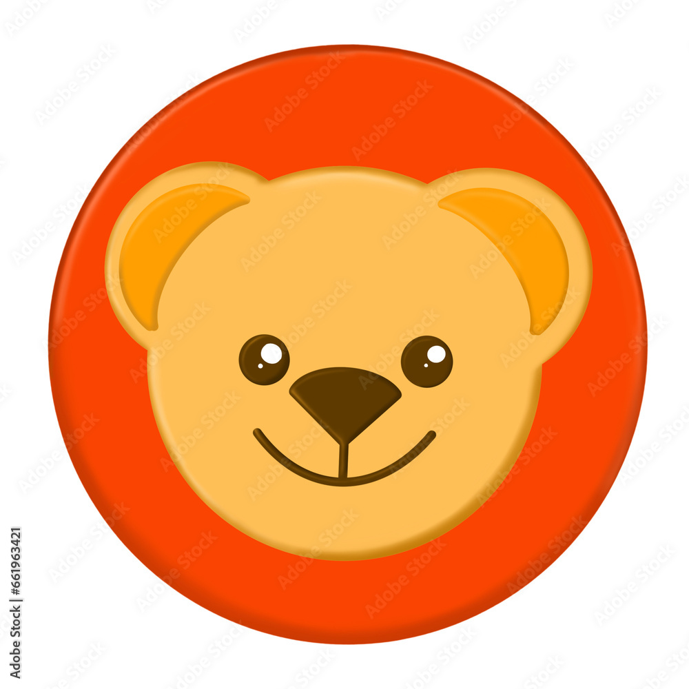 Cute Lion Icon - Adorable and Playful Cartoon Lion Illustration. Good for various design needs, such as children's media, wildlife-related content, and playful graphic projects.