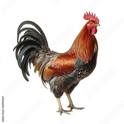 Fototapete Rooster isolated on white background