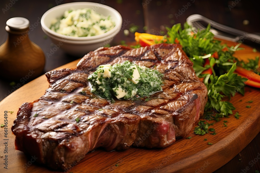 Steak with butter and parsley Steak with butter and parsley