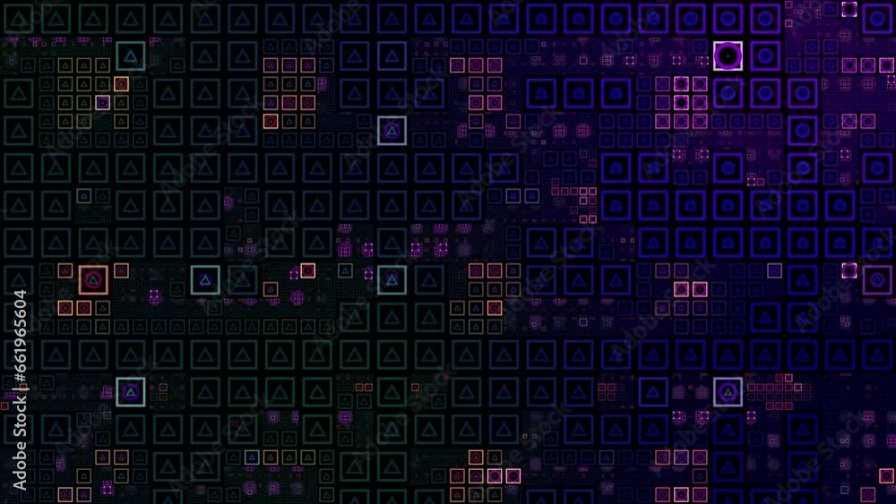 Digital Data Colourful Network Hi Tech Tehnology Loop Background. Abstract looped technological background with futuristic elements, lines and numbers. Perfect for background in your project. Digital Data Colourful Network Hi Tech Tehnology Loop Background. Abstract looped technological background with futuristic elements, lines and numbers. Perfect for background in your project.