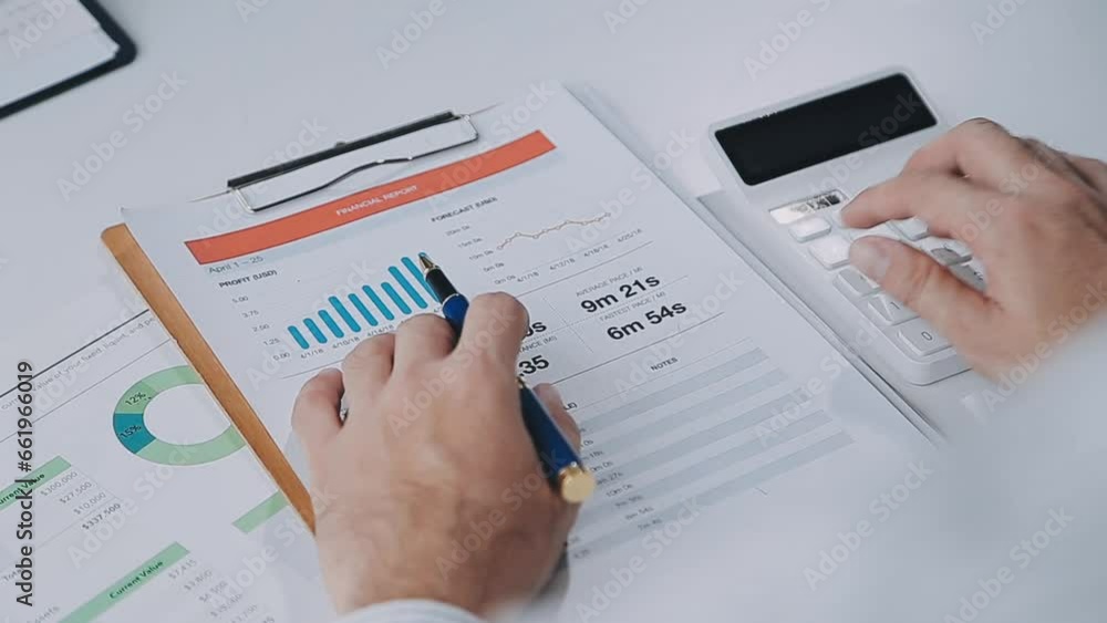 Group of confident business people point to graphs and charts to analyze market data, balance sheet, account, net profit to plan new sales strategies to increase production capacity. Group of confident business people point to graphs and charts to analyze market data, balance sheet, account, net profit to plan new sales strategies to increase production capacity.