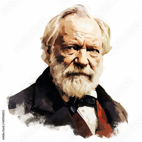 Imaginary portrait of Victor Hugo, ia generated