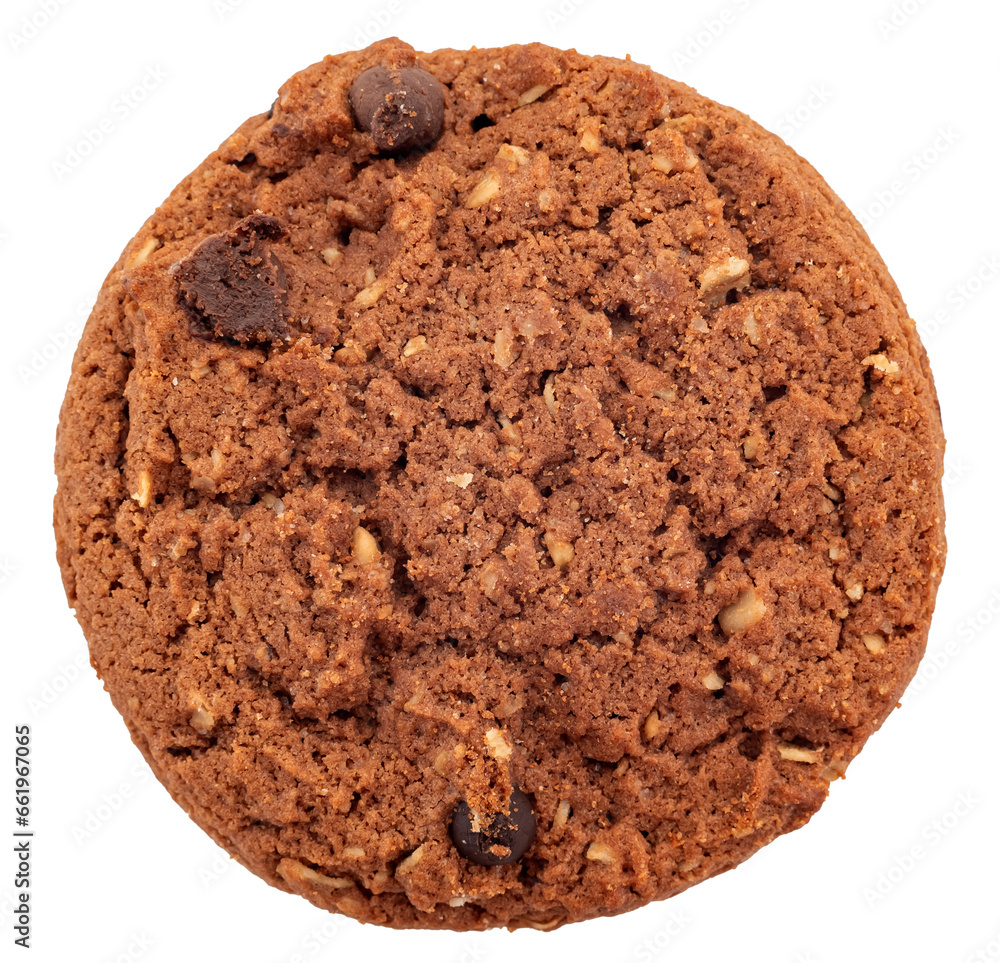 Oatmeal cookies with chocolate pieces on a white background. Cookie isolate Oatmeal cookies with chocolate pieces on a white background. Cookie isolate