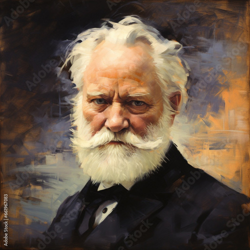 Imaginary portrait of Victor Hugo, ia generated