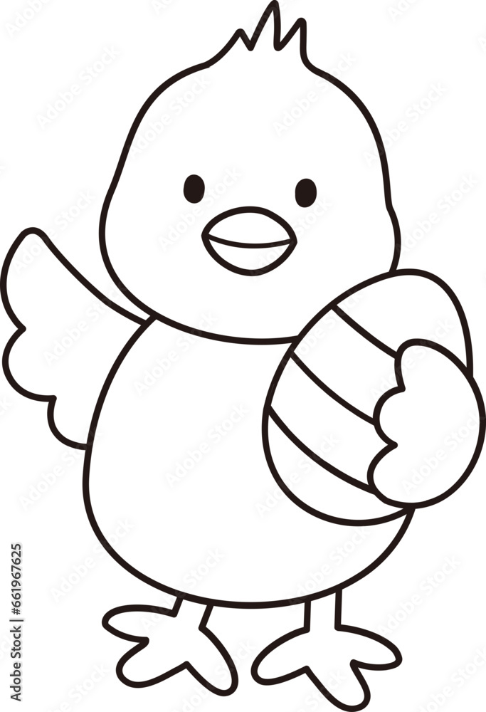 Cute easter chick coloring drawing Cute easter chick coloring drawing