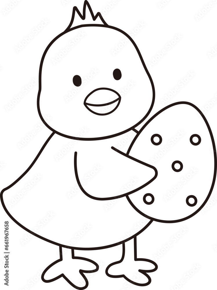 Cute easter chick coloring drawing Cute easter chick coloring drawing