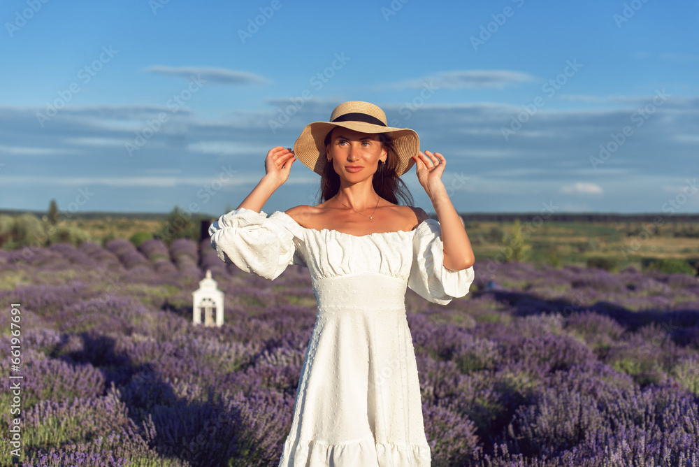 Summer sunny evening with a young woman Summer sunny evening with a young woman