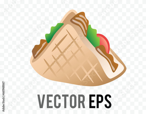 Isolated vector gradient doner Kebab icon for food menu