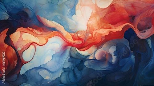Gravity-defying swirls of pigments weave a story of fluid elegance.