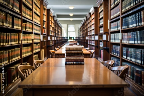 Jurisprudential Treasures: A captivating image of a well-organized legal library, emphasizing its significance as a treasure trove of legal knowledge photo