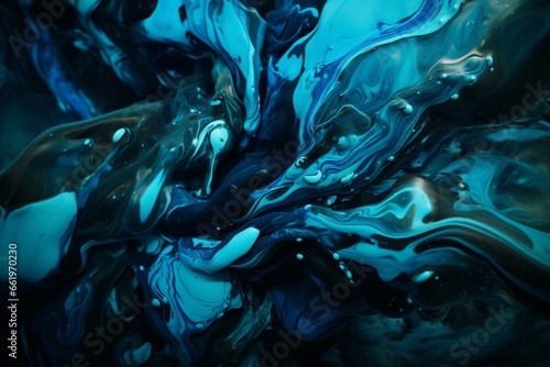 Abstract art of blue paint resembling fluid grunge. Generative AI