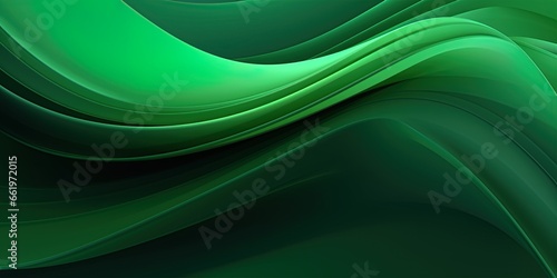 Green wavy background. Generative Ai illustration