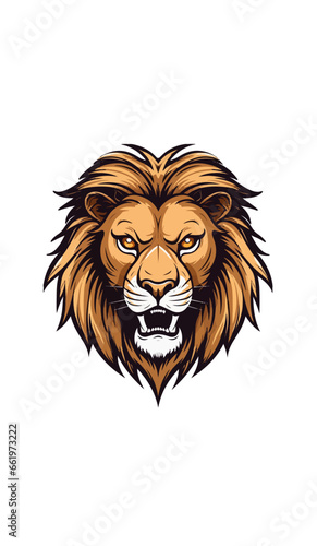 lion head isolated on white, mascot vector