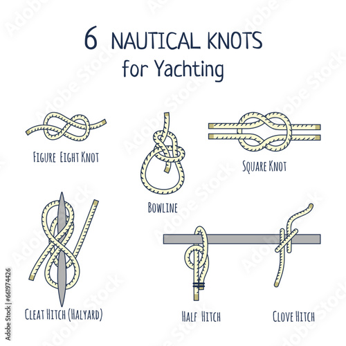 6 main nautical knots for yachting with names