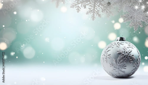 christmas balls on snow