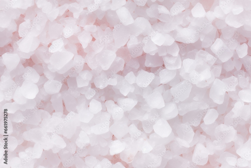 Close up seamless pattern decorative texture of salt or soft pink small stones. Generated with AI.