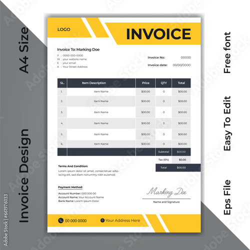 Invoice Design Template for Business 