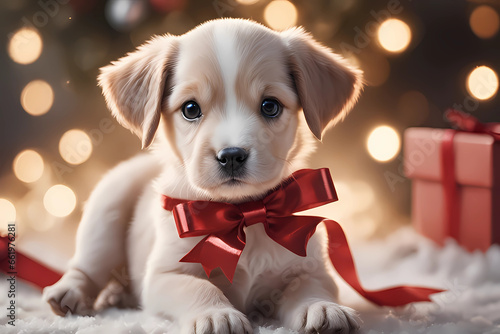 christmas nigth with your dogs, happy pet in christmas, cute xmas puppy, adorable christmas dog with decoration, pets in christmas day, christmas wallpaper