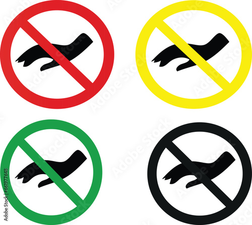 set of Do Not Touch Sign Vector 