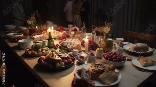 Friend's dinner photography is hyper realistic beautiful image Ai generated art