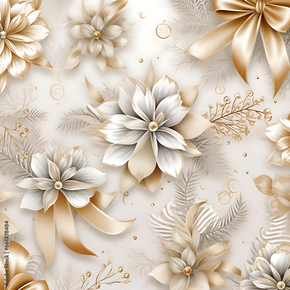 Neutral flower Xmas pattern Neutral flower Xmas pattern