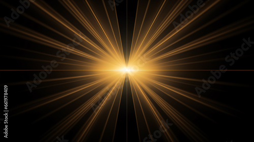 Sunlight Overlay: Sun's radiant beams cast upon a black background for overlay design.