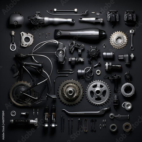 Machinery, engines, industry, car disassembly, Generative AI
