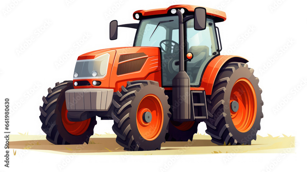 illustration of tractor on the white background