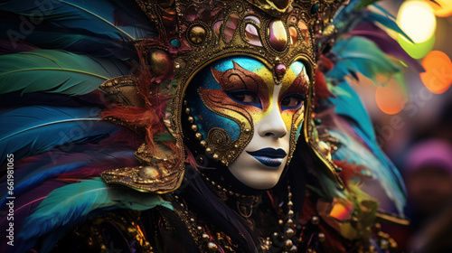 A Woman in the Mask Mardi Gras Festival © EmmaStock