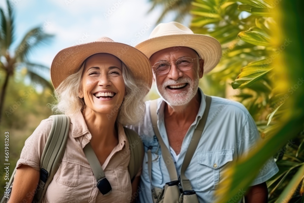 Retired Couple Capturing Memories While On Vacation Together