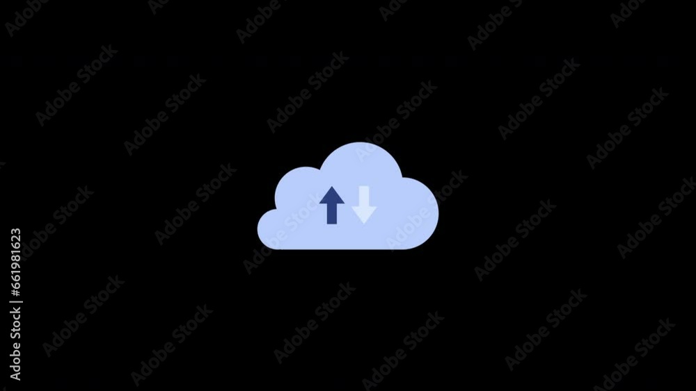 cloud glitch icon - glitch old screen display animation. 4K motion animation. cloud glitch icon - glitch old screen display animation. 4K motion animation.