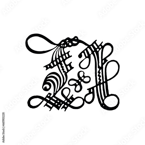 Vector Initial letter A in Art Nouveau style Graphics