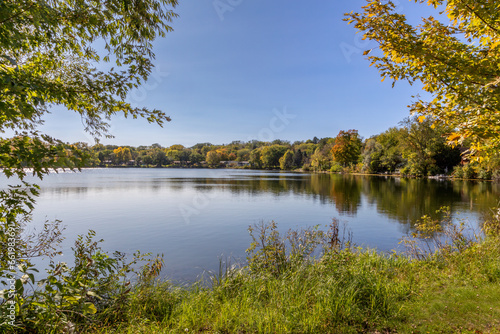 Mill Pond in Jordan Minnesota with Fall Colors in background
