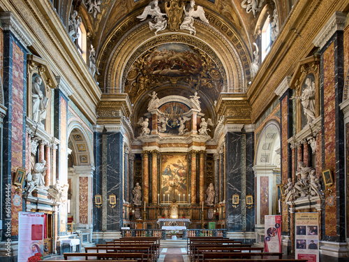 Gesù e Maria baroque styled church in the Campo Marzio district of Rome, Italy